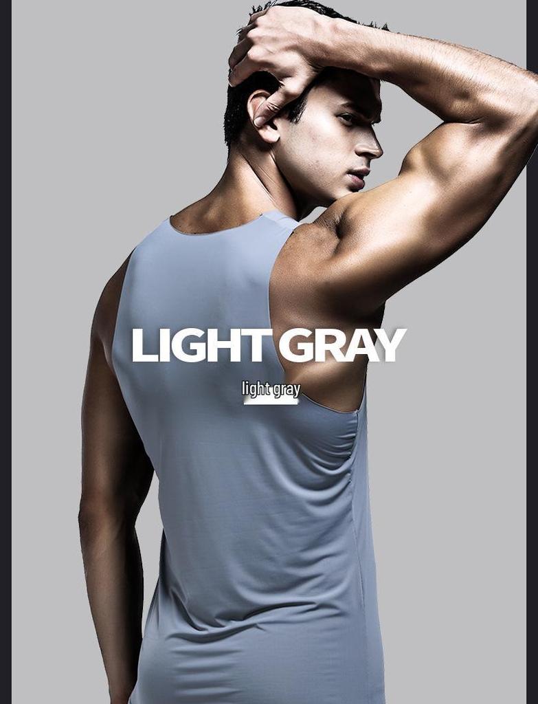 Чоловіча безшовна майка-борцівка з льодяного шовку