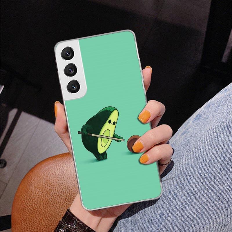 Cartoon Fruit Avocado Phnoe Case for Samsung Galaxy S26 S25 Edge S23 S24 Ultra S22 Plus S21 S20 FE Unique Cover Soft Coque Galax