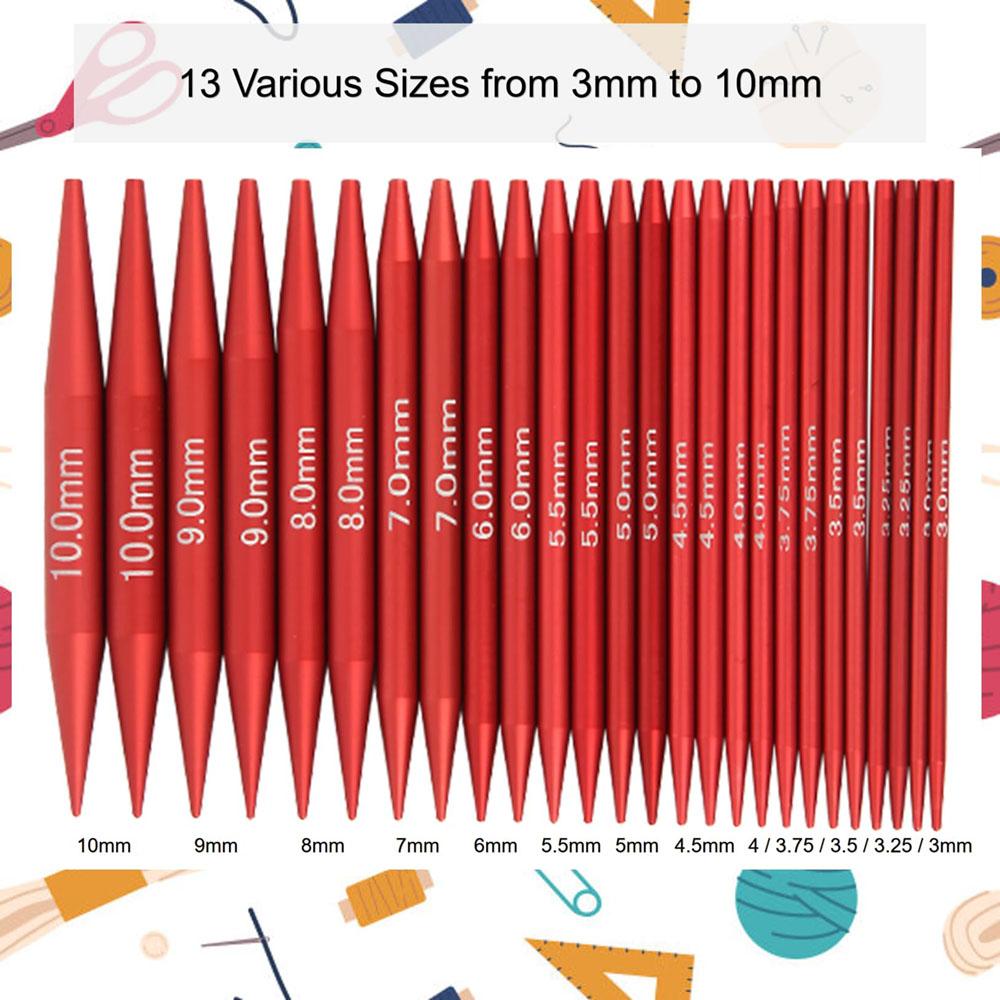 26 Pieces Knitting Needles Set Detachable Circular Interchangeable Knitting Needles Crochet Kit Multiple sizes Handmade Crafts