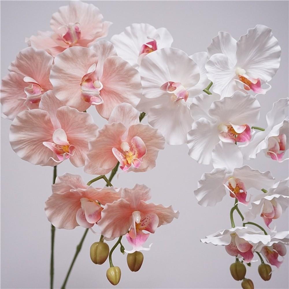 Real Touch Fake Phalaenopsis Flower 9-Heads Silk Phalaenopsis Orchid  Wedding Decoration