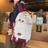 School season large-capacity contrasting color labeling men's and women's school bags new leisure travel backpacks