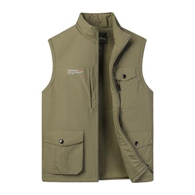 Outdoor Sports Vest Loose Multi-pocket Spring and Autumn Casual Fishing Vest Men's Solid Color Workwear Large Size Jacket