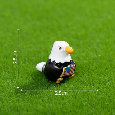 Resin Material Bald Eagle Figure Patriotic Design Mini Size American Bald Eagle Detailed Sculpture Bird Figurine