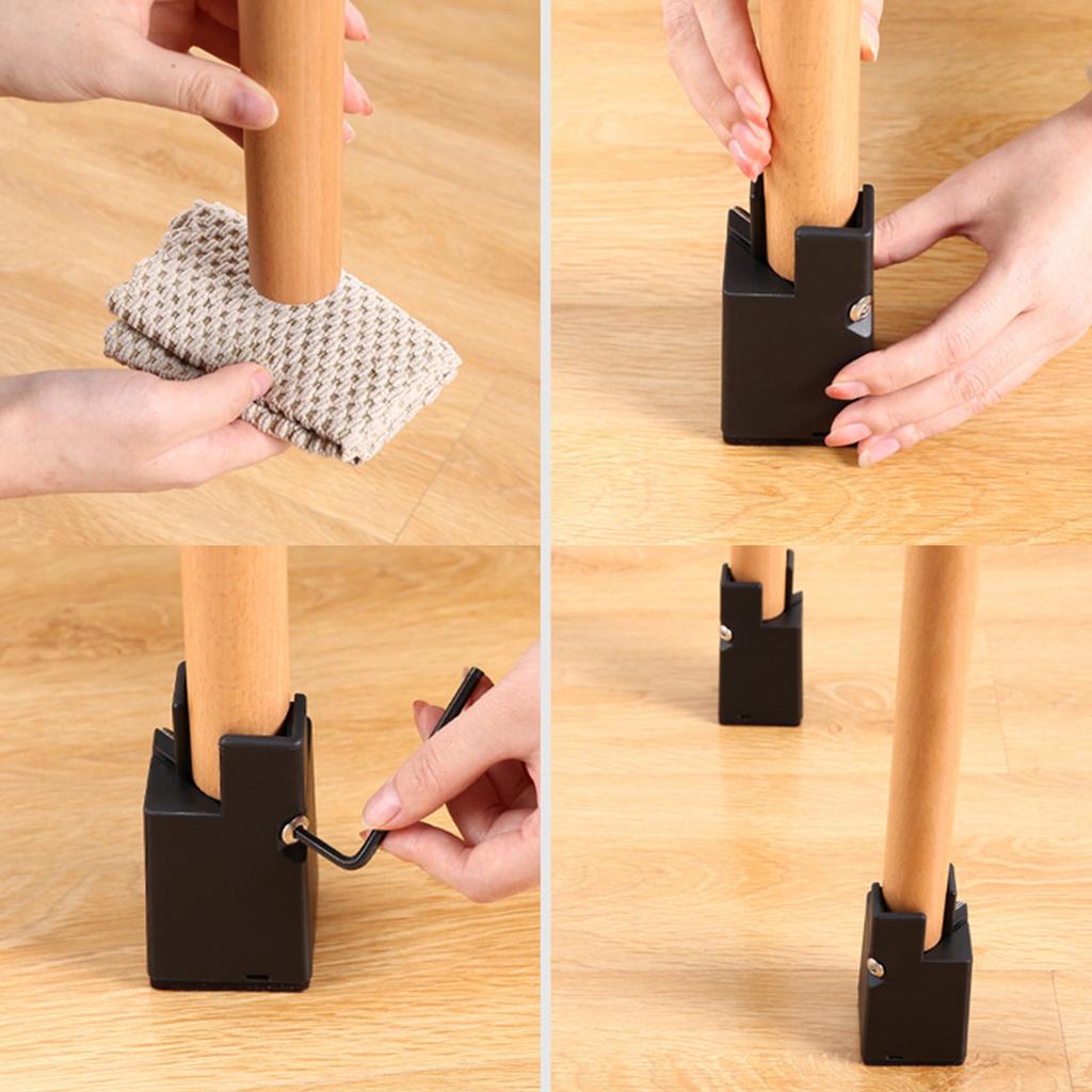 4Pcs Adjustable Furniture Chair Feet Riser Chair Foot Protection Pad Furniture Heightening Foot Pads for Couch Cabinet