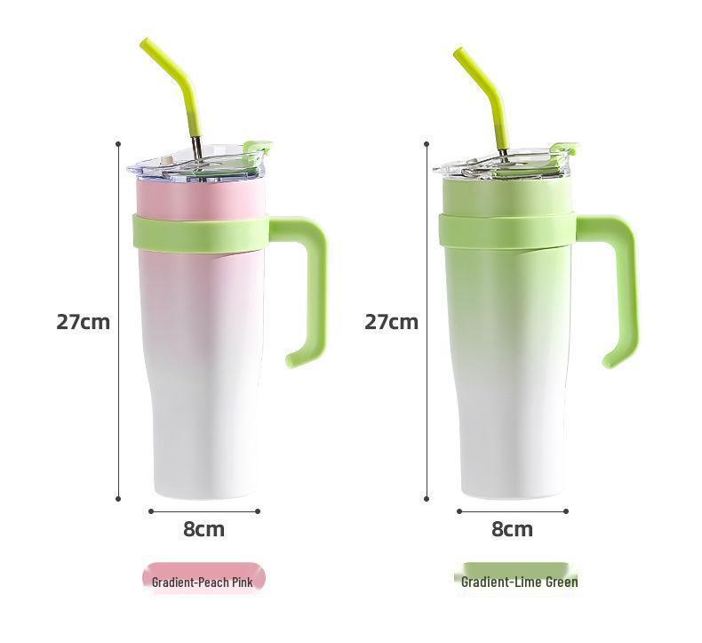 Big Mac Ice King Stainless Steel Insulated Coffee Cup, Large Capacity Summer Straw Cup