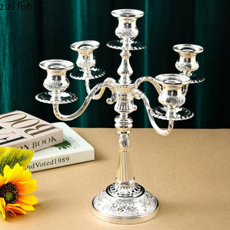 Metal Candle Holders Candlestick Holder Wedding Decorations Romantic Candlelight Dinner Candle Stand Home Decoration Accessorie