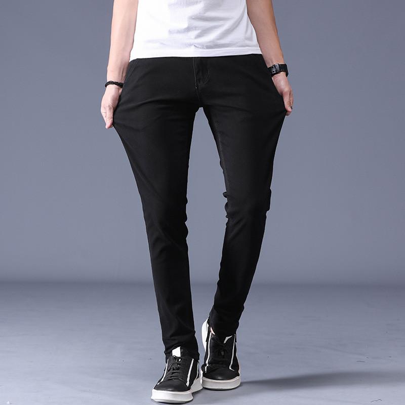 Casual Mens Stretch Cotton Slim Fit Pants For Summer Daily Wear