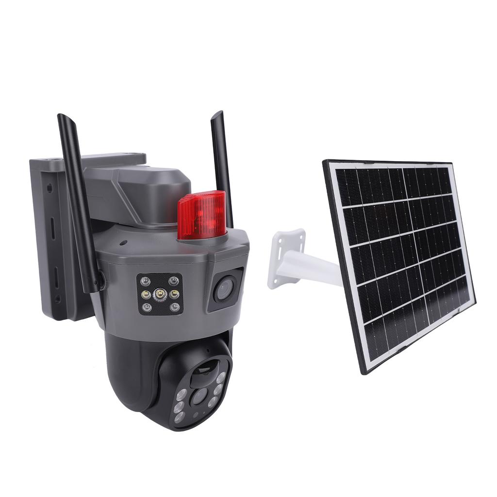 2K Dual Lens Solar Security Camera Wireless Outdoor 5G 2.4G WiFi 360 Degree Rotation Motion Detection 2 Way Talk 8000mAh IP66 Water Proof for V380 Pro