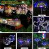 2x Waterproof LED Solar Firework Lights Outdoor, 8 Modes Holiday Lighting Light Garden Decoration Fairy Lamp for Patio Christmas