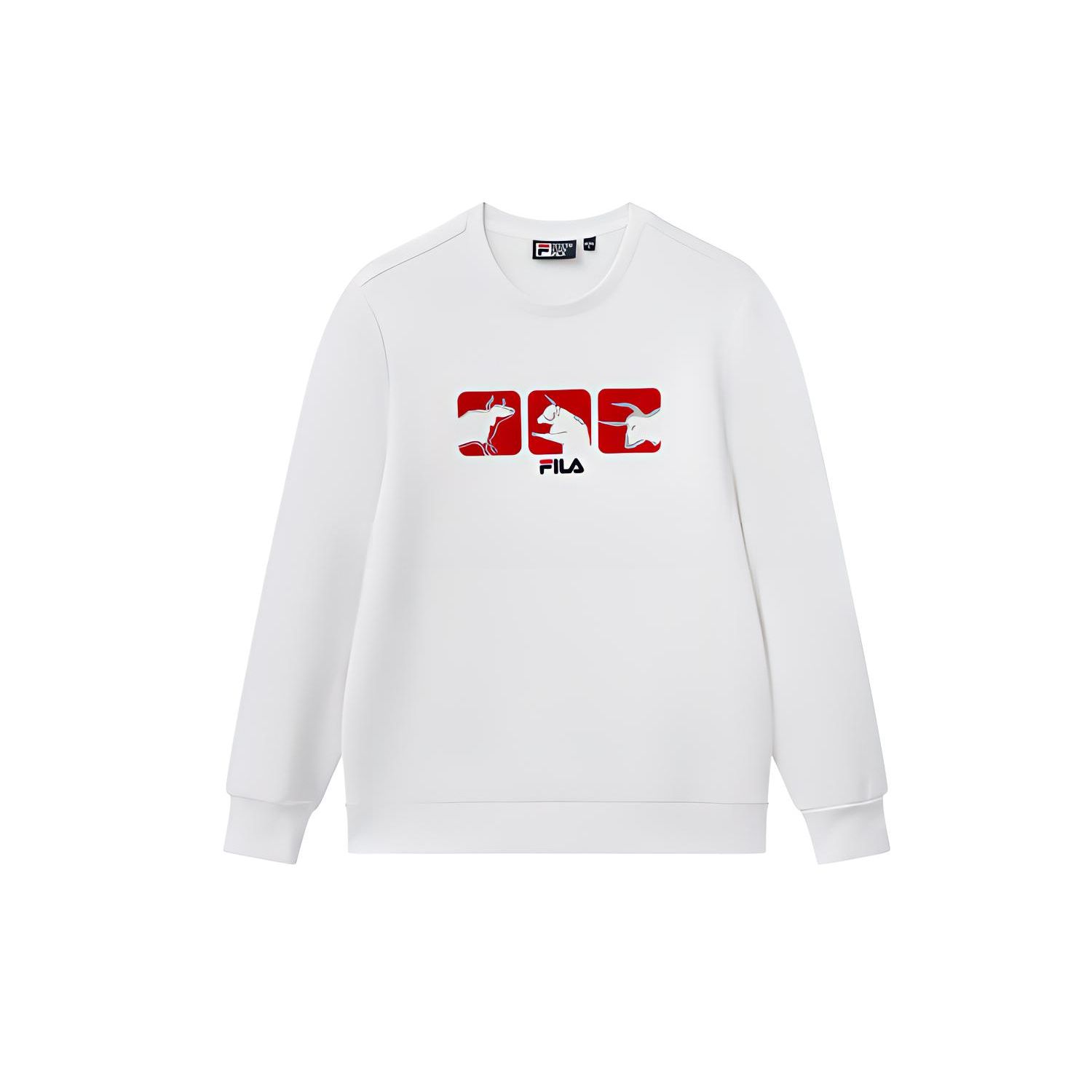 

Fila Повседневный спортивный вязаный свитер с круглым вырезом, мужские топы, белый F11M118297F-WT M