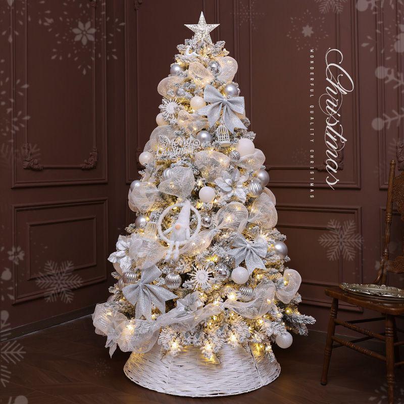 2M Luminous White Flocked Christmas Tree for Home or Window Decoration