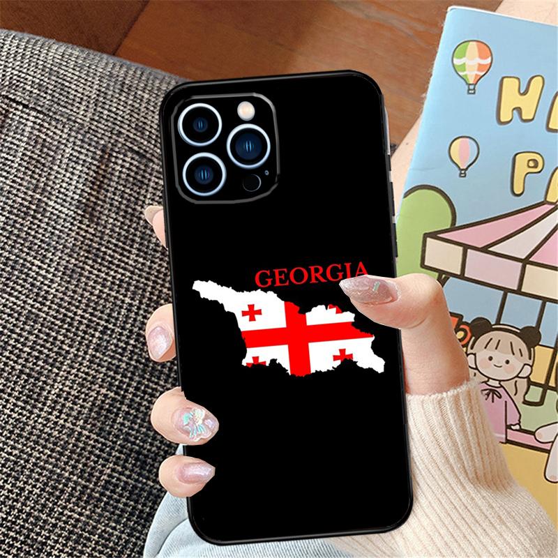 Georgia Flag Phone Case For iPhone 14 16 15 Pro Max 11 12 13 Pro Max Mini XR 16e 16 15 Plus Bumper Cover