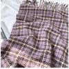 New Plaid Scarf Women's Winter Thickened Warm Retro Fringed Scarf Shawl Thickened Warmth for Cold Weather