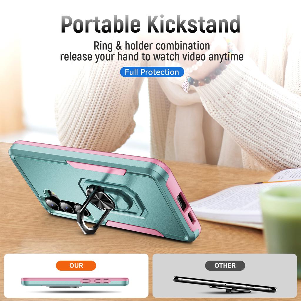 For Samsung Galaxy S25+/S24+ Case Military Grade Ring Kickstand PC + TPU Phone Cover