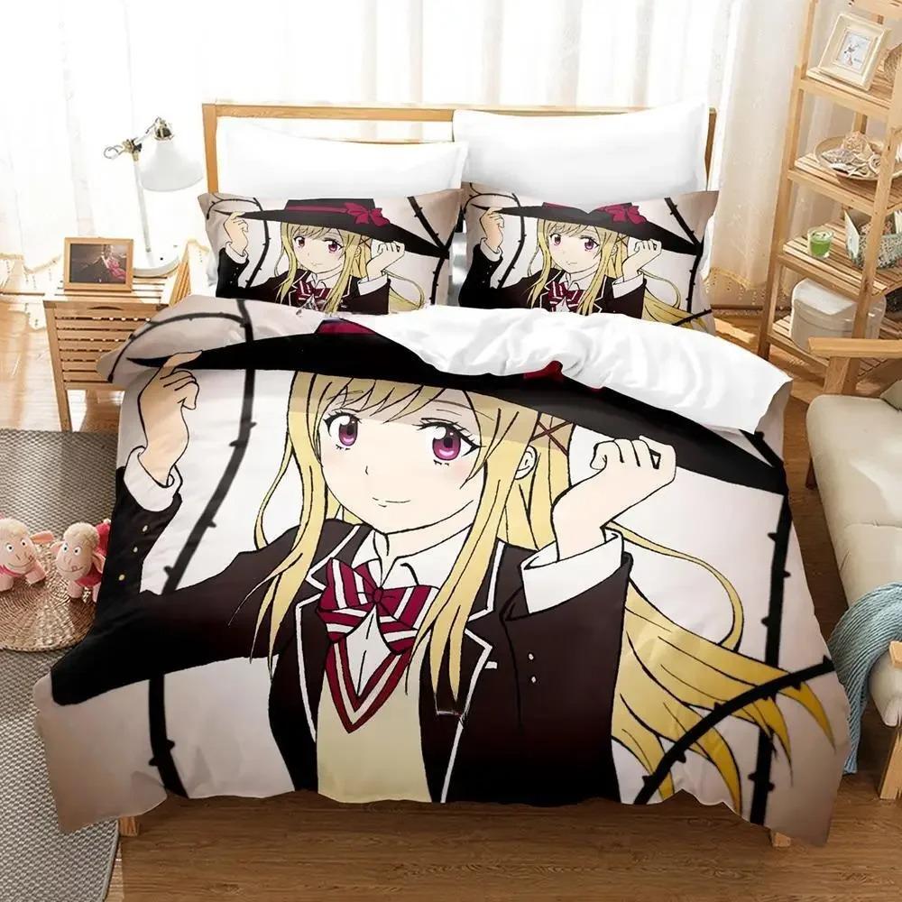 Yamada-kun und die sieben Hexen Bettwäsche-Set Cartoon Anime dreiteiliges Set Erwachsener Kind Schlafzimmer Bettbezug Sets 3D Kawaii Mädchen