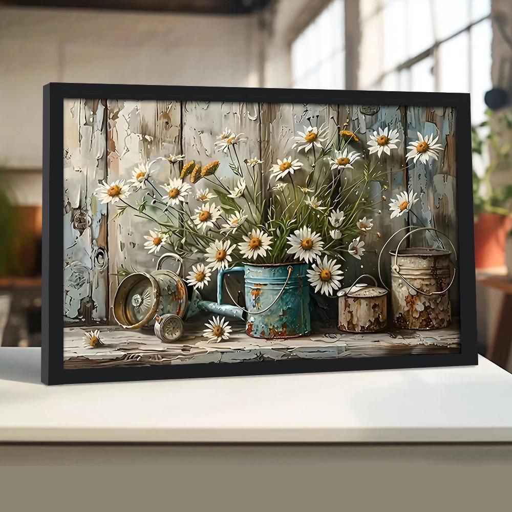 Floral Canvas Wall Art Painting with Frames for Living Room Bedroom Decor Pictures Housewarming Gift