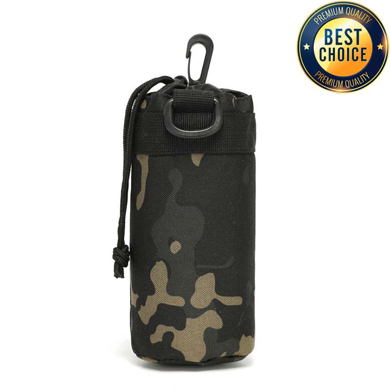 Hunting Water Bottle Pouch Outdoor Molle Kettle Pouch Holder Camping Hiking Cycling Bottle Bag Drawstring Multifunction Bottle P