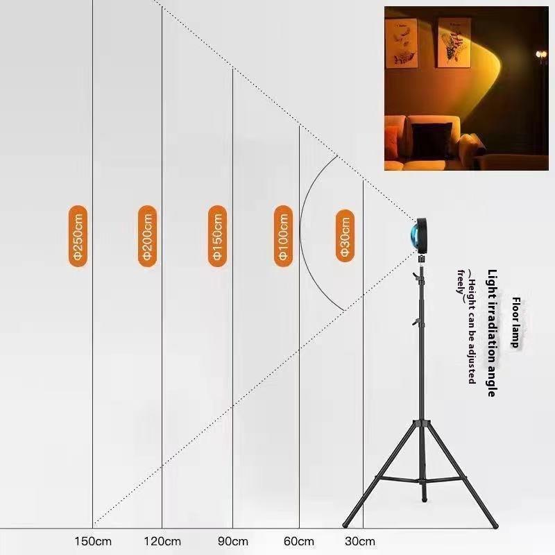 Sunset Lights USB Floor Sunset Lights Aura Lights Rainbow Background Projection Decoration Dusk Internet Celebrity Sunset Lights