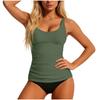 European and American Women's Clothing Spring New Fashion Casual Solid Color Split Swimsuit Set