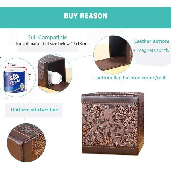 

Квадратный чехол для коробки с салфетками из искусственной кожи, держатель рулонной бумаги для дома, офиса, автомобиля (Классическая резка)