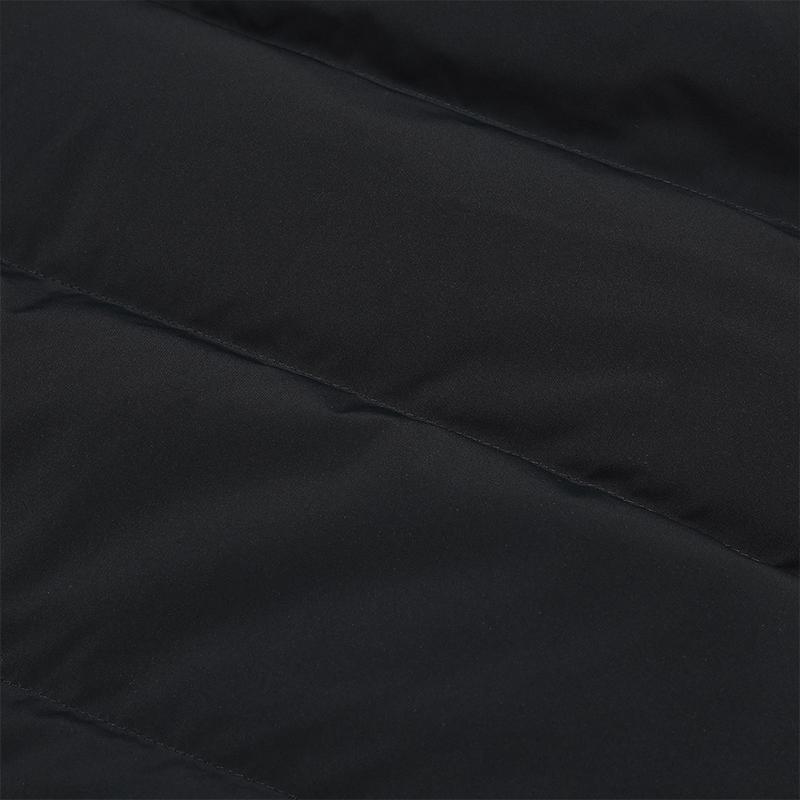 FILA Golf Series Solid Color Simple Mid-Length Hooded Long Sleeve Down Jacket Women Outerwear Deep-Black A11W445916FBK