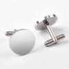 1 Pair Fashionable Stainless Steel Cufflinks Smooth Surface Gold Color Round Cufflinks Man's Suit Accessories