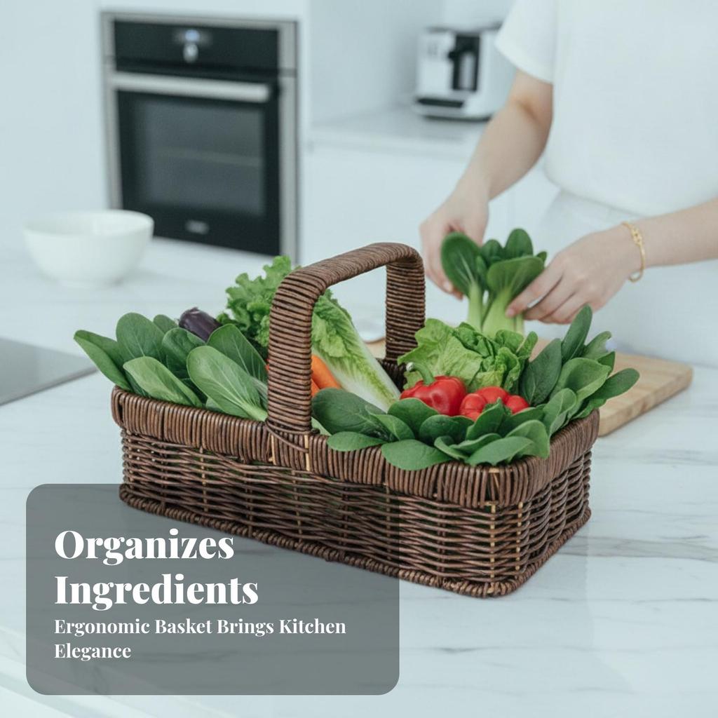 Pot Ingredient Tray Rectangular Vegetable Basket with Handle Long-Lasting
