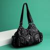 Schwarze Y2k Damen Umhängetasche Vintage Punk Goth Fashion Designer Pu Leder Tragetasche Großraum Nieten Motorrad Handtasche