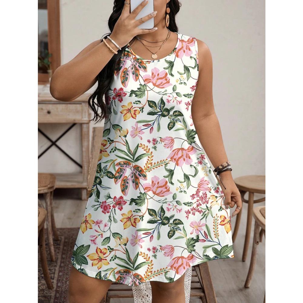 

Summer Gradient Geometric Flowers Coconut Tree Print Women s Dress Vacation Beach Clothing For Women Holiday Outfits Y2k Clothes XL