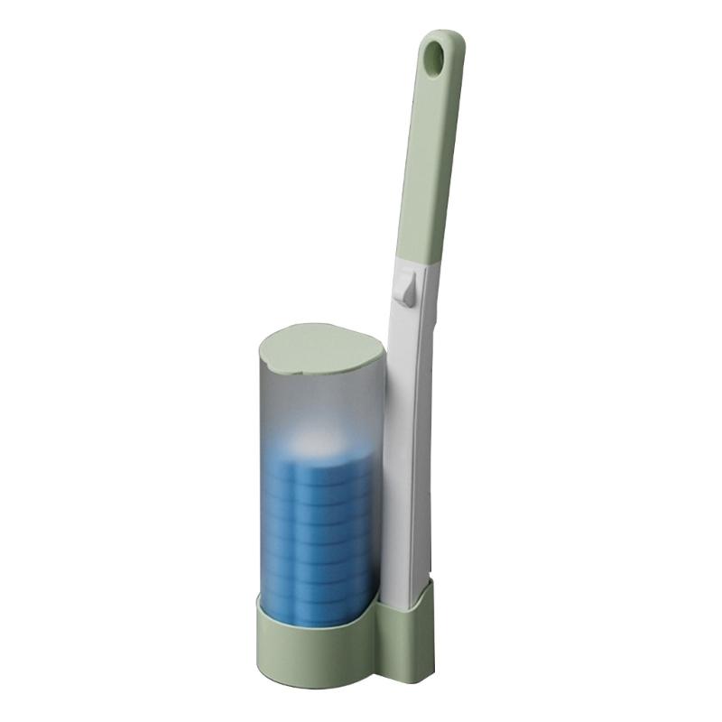 Disposable Toilet Brush Set Portable for Travel, Hotels, and Public Restrooms with Refill Sponge Heads