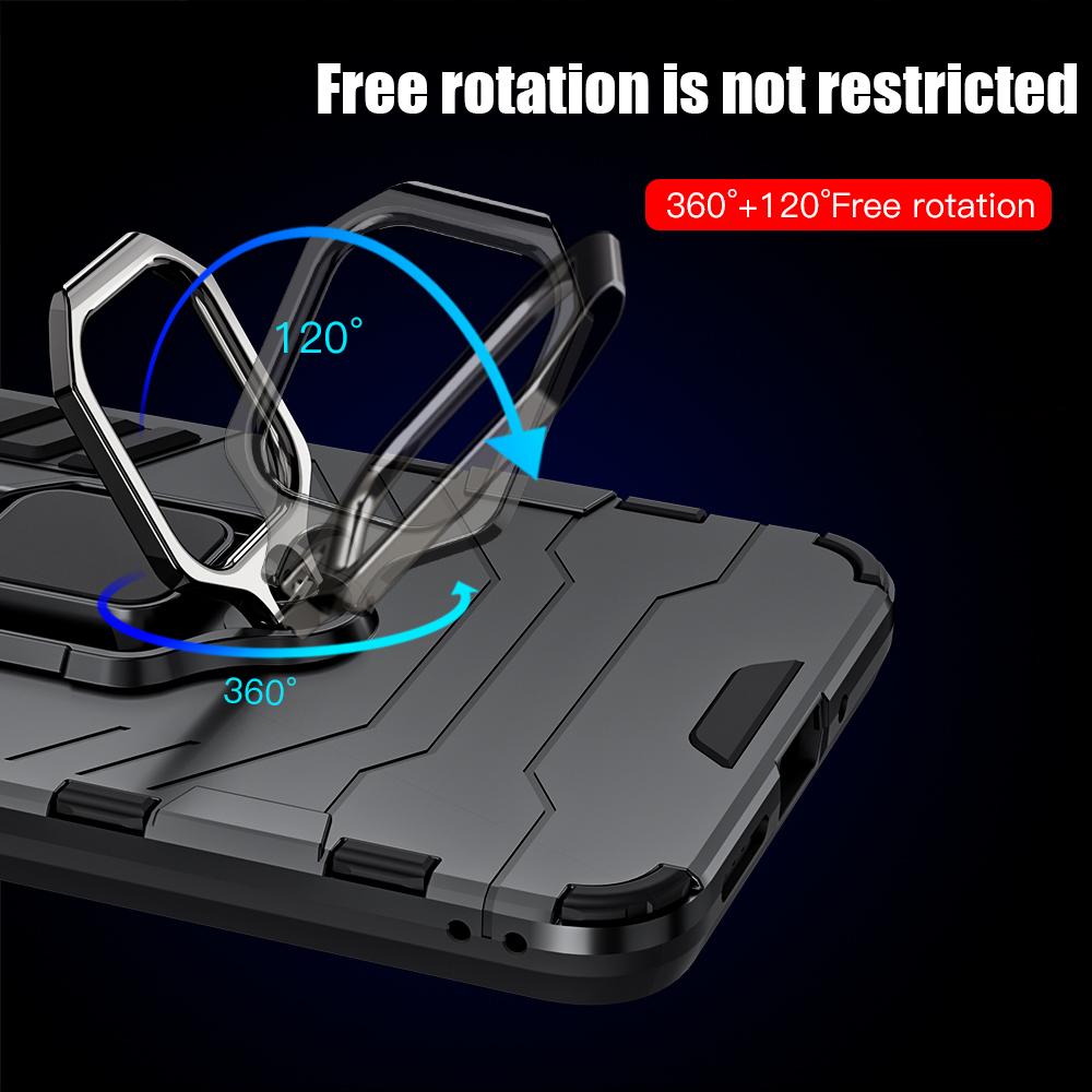 KEYSION Shockproof Armor Case for Xiaomi Redmi 14C Soft Silicone+PC Ring Stand Holder Phone Back Cover for Redmi 14C 4G