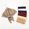 Plain Silk 90 Square Scarf Satin Headband For Muslim Woman Hijabs Wraps Fashion Hair Scarf Casual Islam Turban Female Bandbana