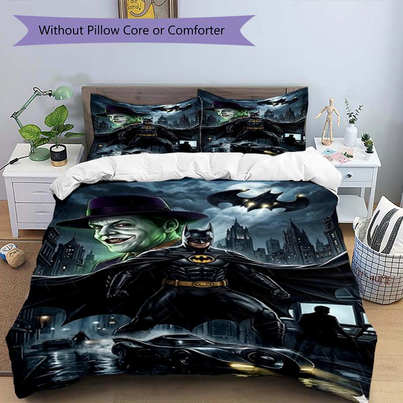3pcs Duvet Cover Set (1*Duvet Cover + 2*Pillowcase, Without Core),Superheroes Print Bedding Set, Bedroom Decor, All‑Season, Birthday Gift