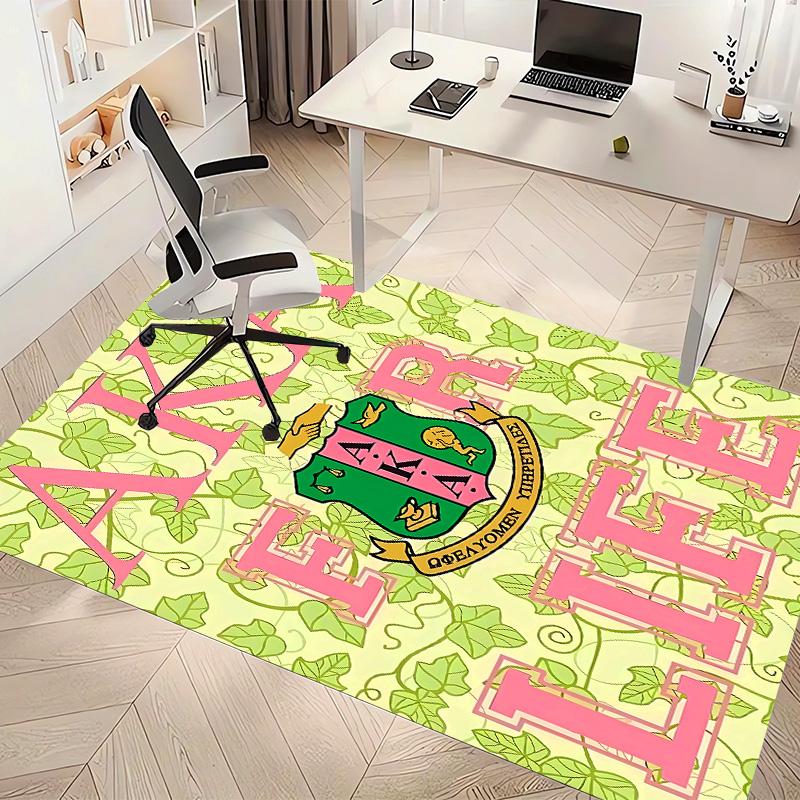 AKA Logo1 Printed Absorbent Washable Carpet, Non-Slip Bathroom Mats, Kitchen Rugs, Yoga Mat,Living Room Entrance, Camping Picnic Rugs
