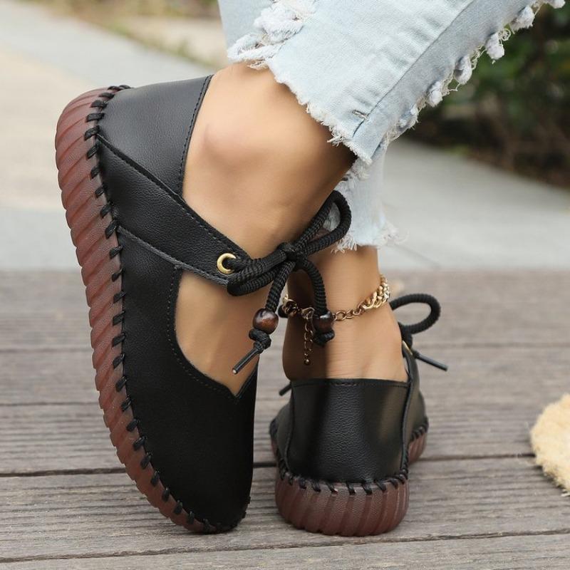 Retro Round Head Light Soft Sole Casual Shoes Women