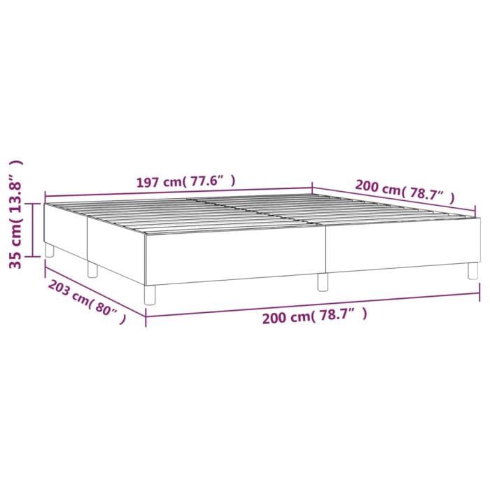 VidaXL Sommier à ressorts de lit Marron foncé 200x200 cm Tissu3120988