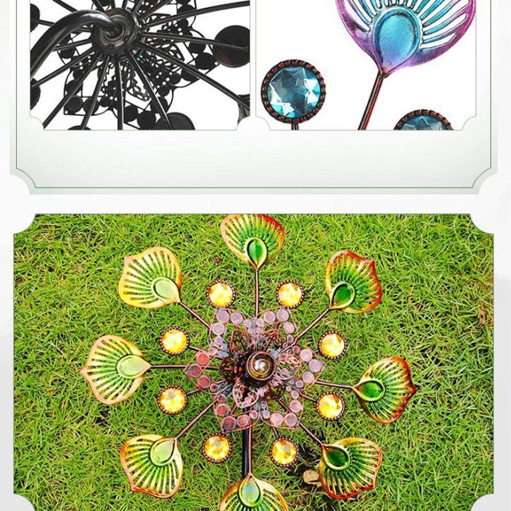 Removable Windmill Spinner Rotating Metal Windmill Landscape Art Decoration Flower Pinwheel  Yard