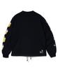 [go Slow Caravan] 352608 Air-Spun Fleece Crew Sweatshirt, Cat and Beer, Black, Size M