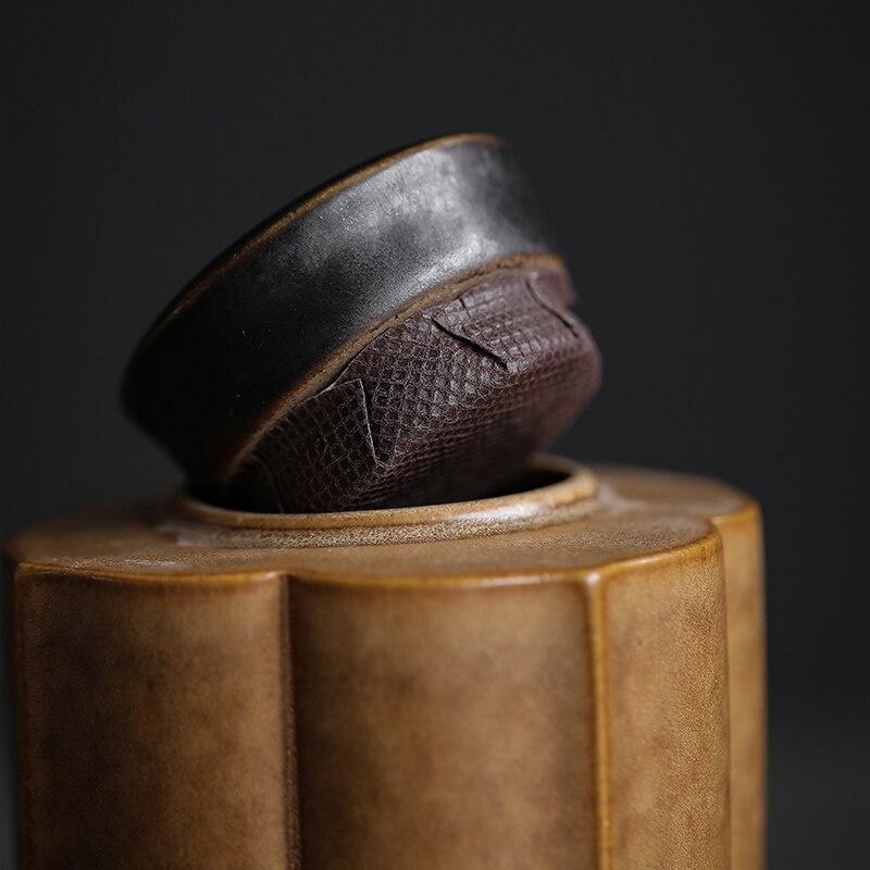 Keramisk tebehållare Vintage förseglad burk Ugnsväxlande glasyr Förvaringsbehållare Fuktsäker burk