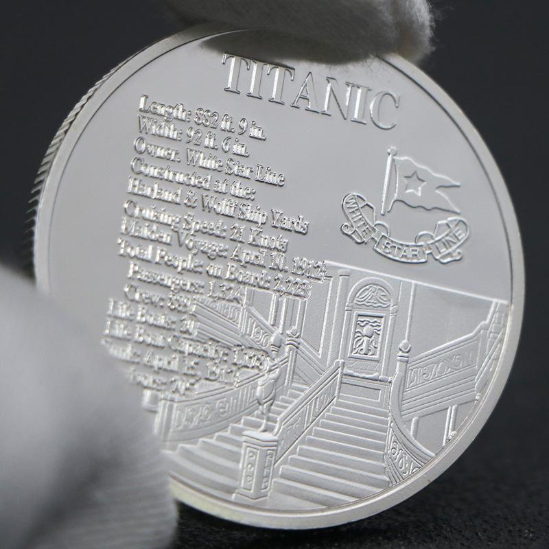 Titanic Commemorative Coin, Metal, Silver Plated, Love Medal, Christmas Gift, Stocking Stuffers