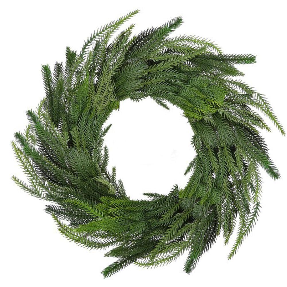 

Realistic Thanksgiving Wreath Garland For Front Door, Artificial Green Faux Pine Garlands For Christmas Thanksgiving Indoor Wall Windows Decoration Hand-felt wreath 45cm
