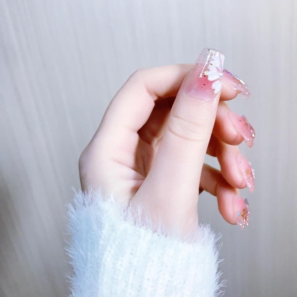 Trendy Handmade Ombre Ice Clear Short Stiletto Nails For Women