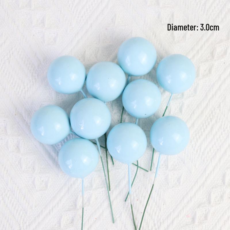 Gold and Silver Cake Decoration Balls Set - 10-Piece Birthday Topper Accessories