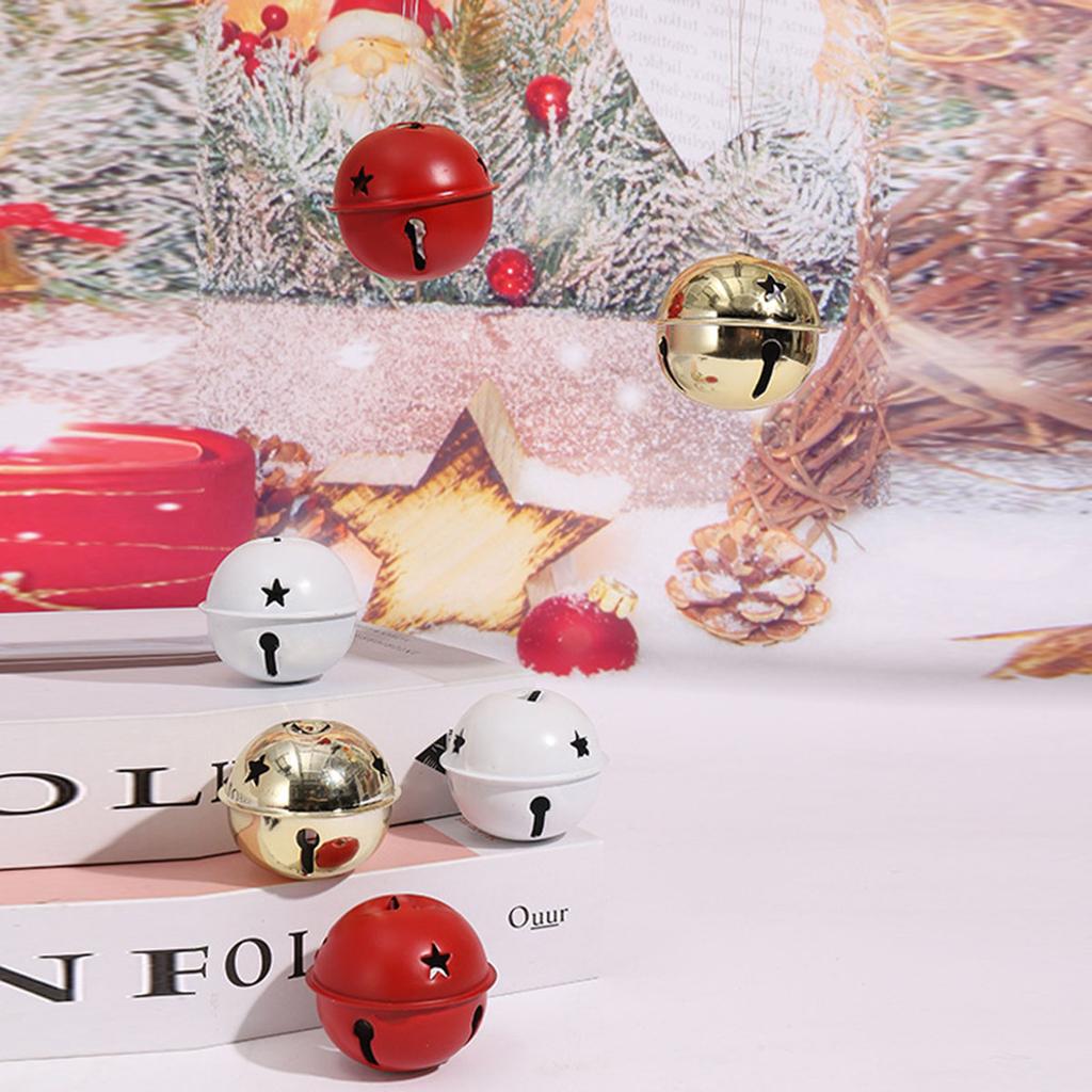 5 st Röda Guld Bjällror Järn Hängen Hängande Julgransprydnader Juldekorationer Fest DIY Hantverkstillbehör