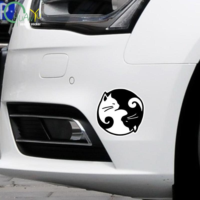 Cat Yin Yang Vinyl Decal Car Sticker Waterproof Car Decoration Body Bumper Rear Window Laptop Sticker