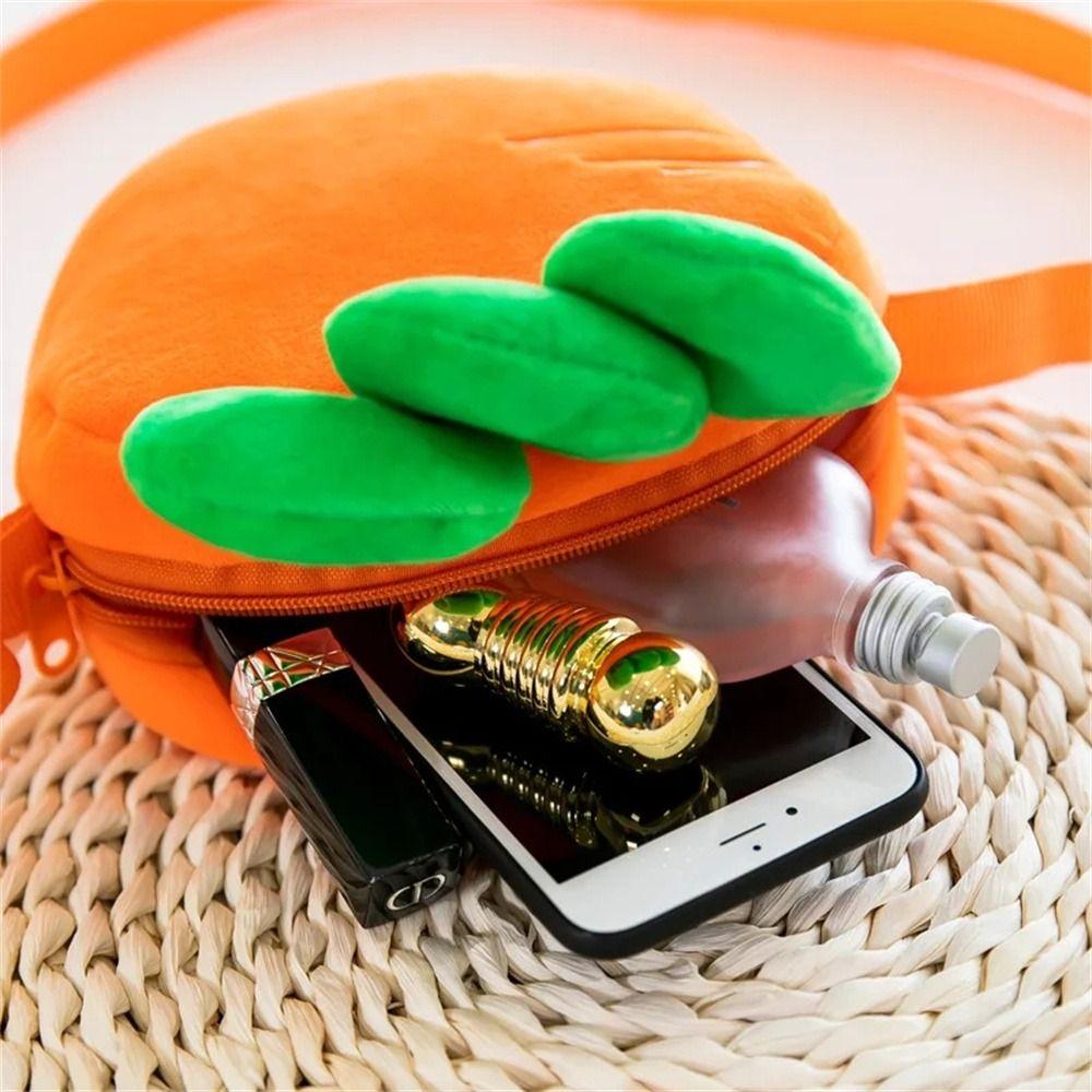 Strawberry Carrot Plush Shoulder Bags Cute Fruit Crossbody Bag Candy Bag Kids Plush Bag School Bag