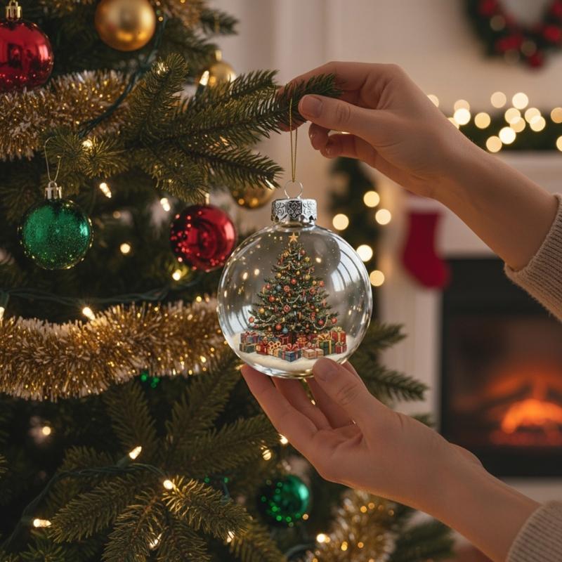 Shatter Resistant Acrylic Holiday Tree Decoration Vintaged Christmas Ornament With Multiple Color Option