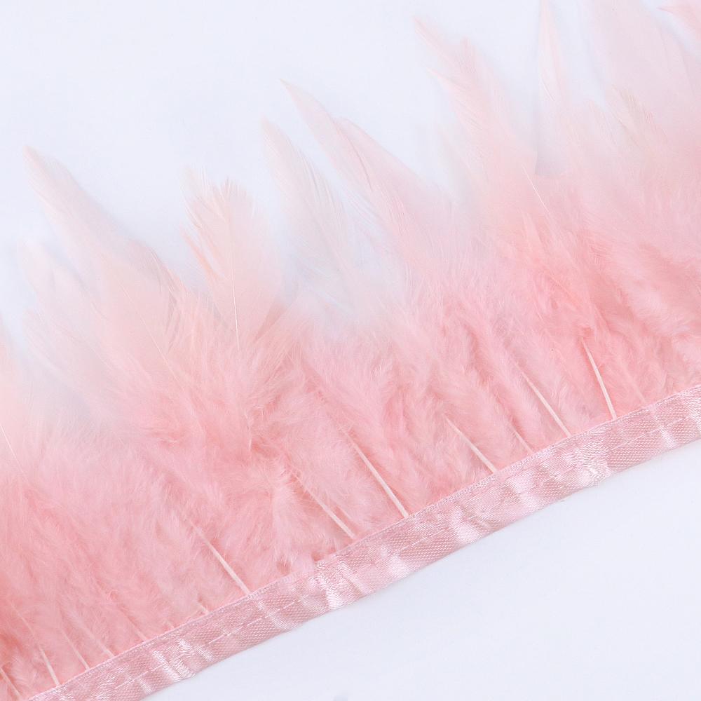 1Meter Natural Pheasant Chicken Feather Trims 10-15Cm Ribbon Sewing Feather For Craft Accessories Party Costume Plume Decoration
