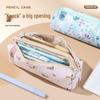 Large Capacity Cartoon Pencil Case - Portable, Printed Puppy & Kitten, Dirt-Resistant & Wear-Resistant Stationery Bag