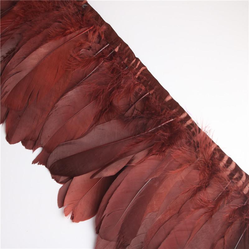 2 Meter/Lot Gänsefedern Besätze gefärbt Echte Gänsefeder Fransenbänder für Kleid Rock Stoffgürtel dekorative Kleidung